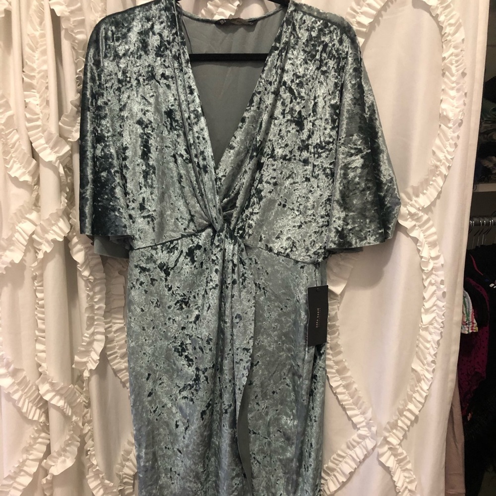 NWT Zara velvet blue dress